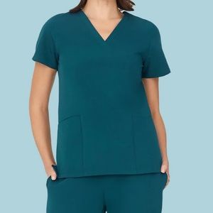 NEW MANDAA SCRUB 6 TOP CARIBBEAN BLUE SIZE:XXS